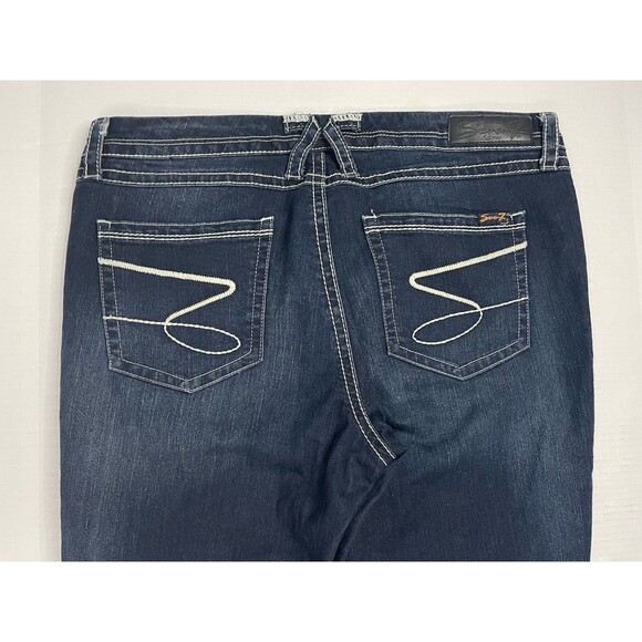 Seven7 Womens Jeans 36 x 30 14 Rocker Slim Flare Bold Stitch Rhinestone Glamrock - Picture 13 of 15